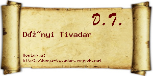 Dányi Tivadar névjegykártya